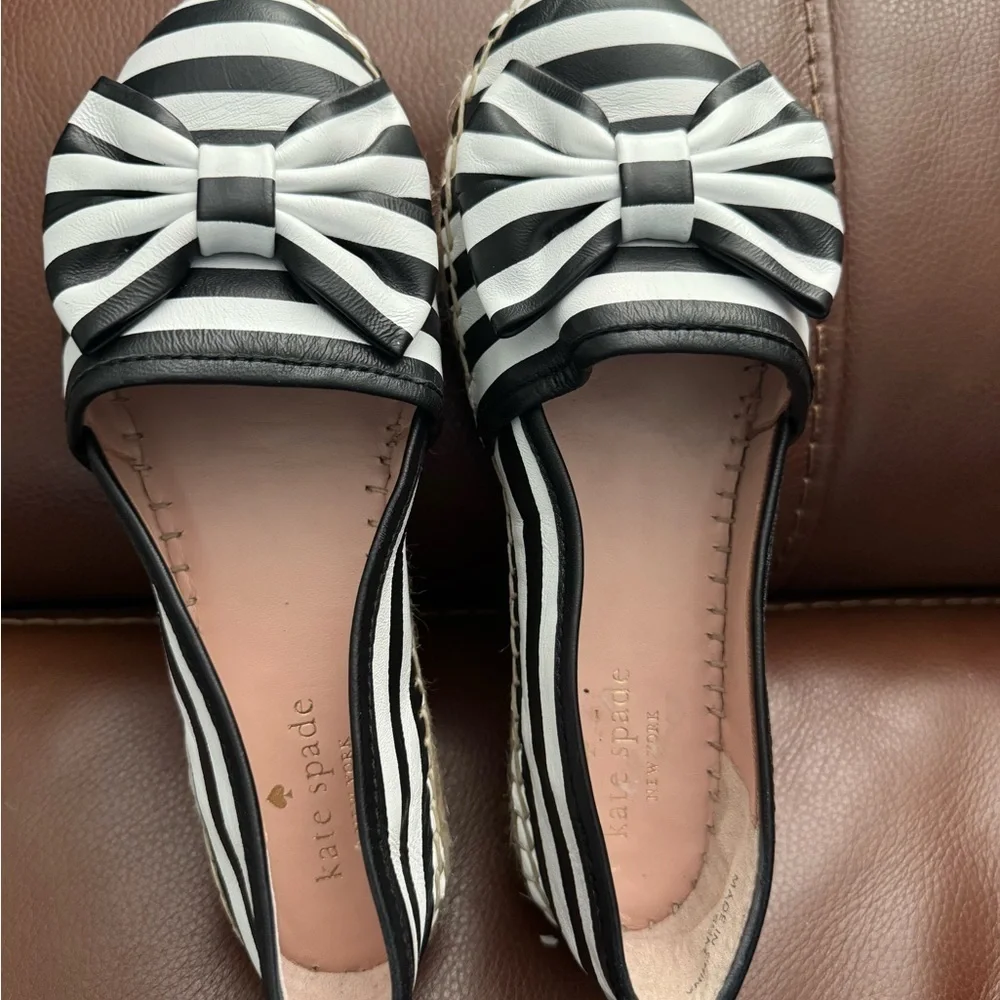 Kate Spade Black and White Espadrille Shoes